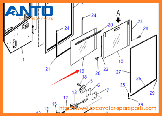421-925-4711 4219254711 Glass Fit KOMATSU Penggali WA380 WA430 WA450 WA470 WA480 WA500