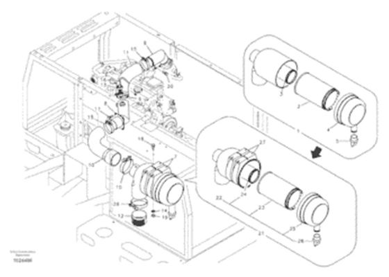 VOE14518258 Sistem Inlet Selang Suku Cadang Excavator Untuk VOE EC160B EC180B EC210B