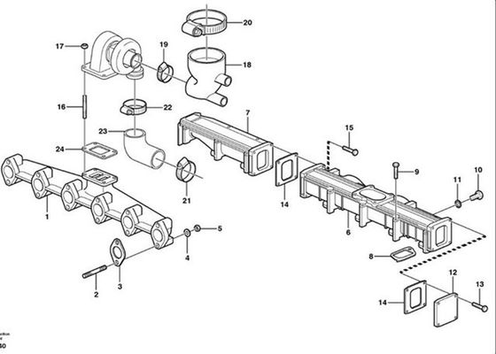 VOE20450765 20450765 Selang Bagian Ekskavator Manifold Intel untuk VOE EC240B