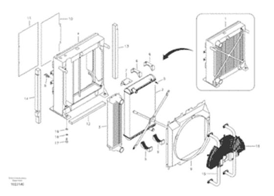 VOE11110705 11110705 Tangki Air Radiator Core ASS'Y Untuk VOE EC290B