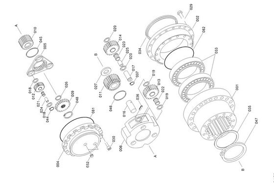 3503190-0109 Suku Cadang Final Drive Sun Gear Excavator Hyundai R290LC7