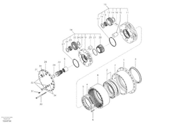 SA711730290 Gear Box Sun Gear Sekunder Untuk VOE Excavator EC210