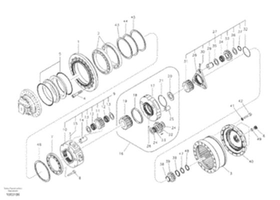 Gear SA7117-34360 Travel Gearbox Untuk VOE Excavator EC240