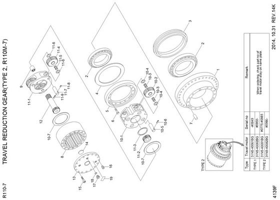 Ring Gear XKAQ-00224 Travel Gearbox Untuk Hyundai Excavator R210LC7