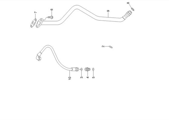 Hyundai R210LC9 3975077 Koneksi Pembuangan Oli Turbocharge Plumbing