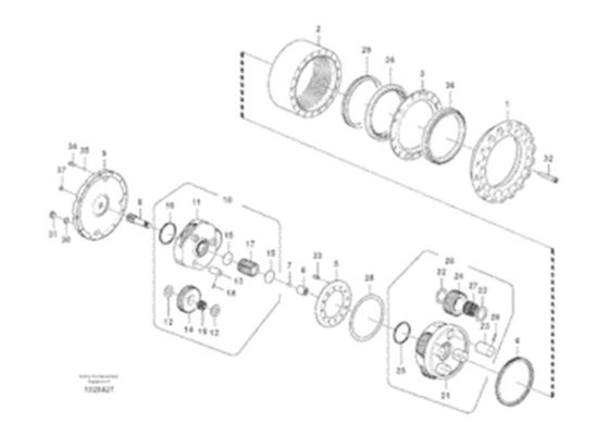 VOE14505744 14505744 Gear Travel Gearbox Untuk VOE Excavator EC210C